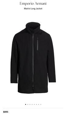 Emporio Armani Men’s Designer Black Matrix coat Sz 52 Large (US 42-44”) NEW $895